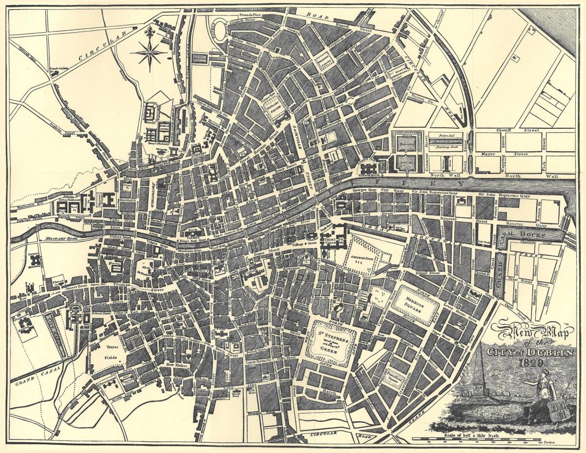 Historische Karte von Dublin