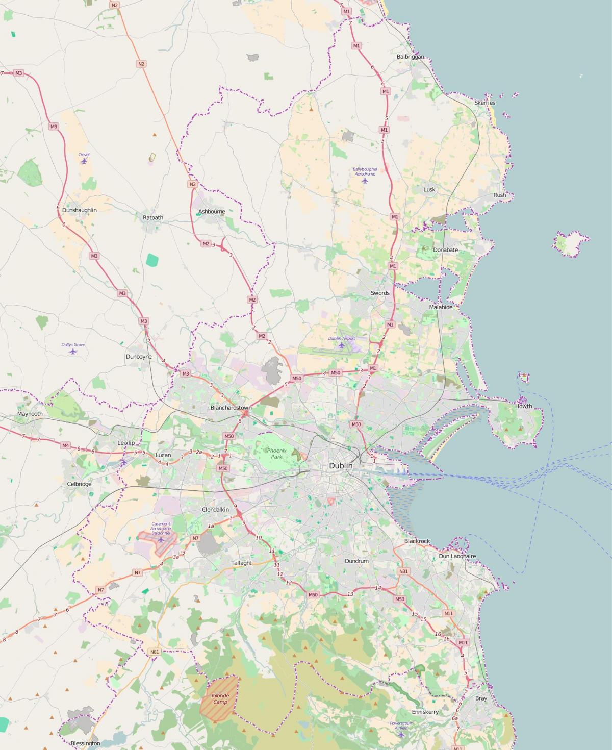 Dublin Flughäfen Karte