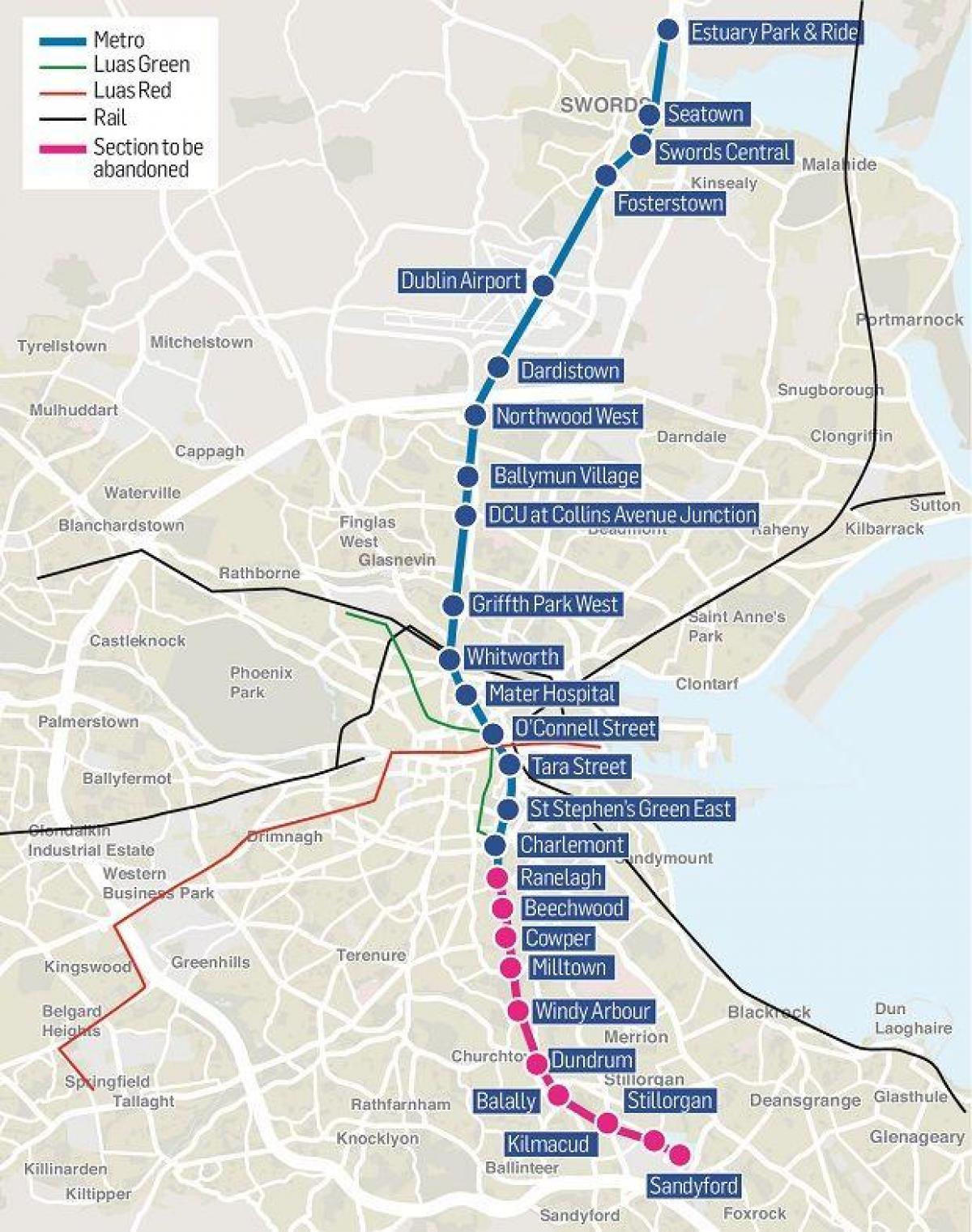 Karte der U-Bahn-Station Dublin