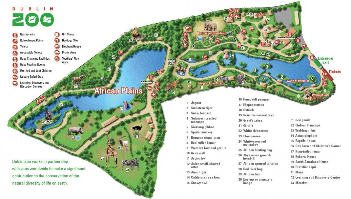 Zoopark Dublin Karte